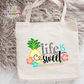 Life is Sweet Large Linen Tote