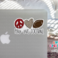 Peace Love Football Waterproof Sticker  (SS033) | SCD131