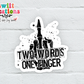 Two Words One Finger Waterproof Sticker   (SS253) | SCD296