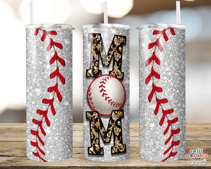 Baseball Mom Glitter Tumbler (T270) - Swiit Creations