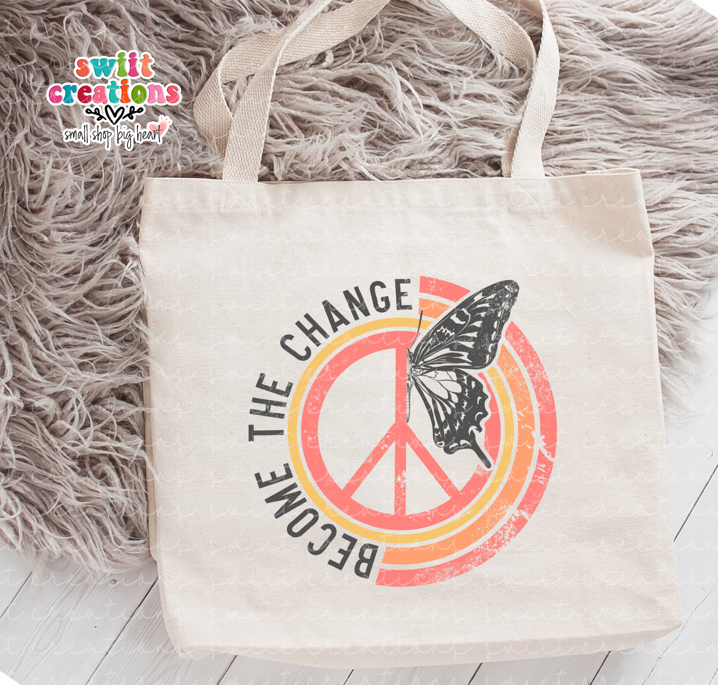 Become the Change Large Linen Tote