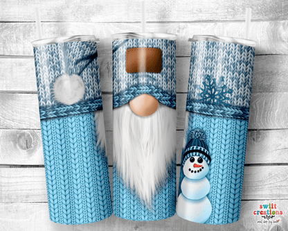 Blue Christmas Gnome Tumbler (T303) - Swiit Creations