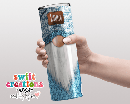 Blue Christmas Gnome Tumbler (T303) - Swiit Creations