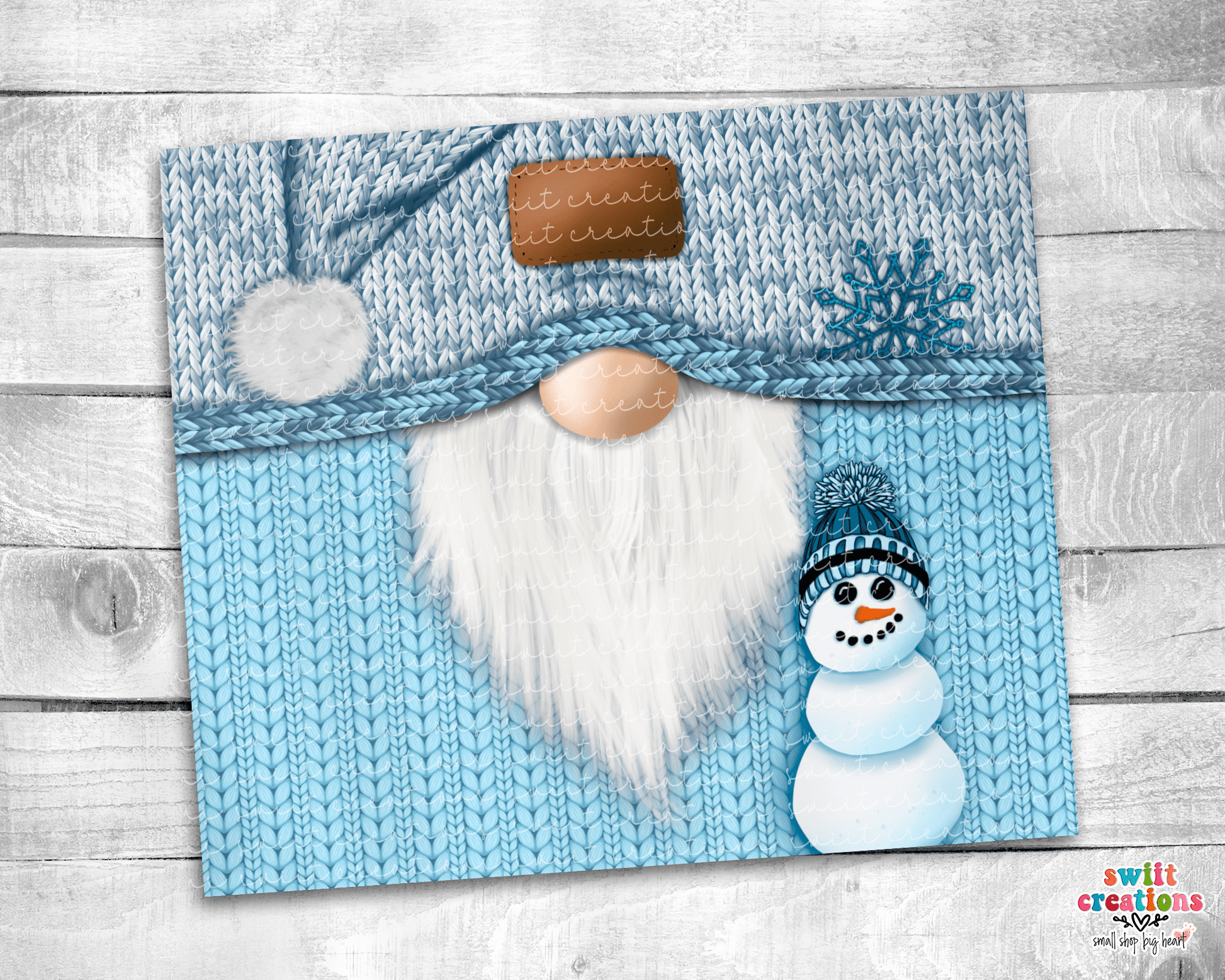 Blue Christmas Gnome Tumbler (T303) - Swiit Creations