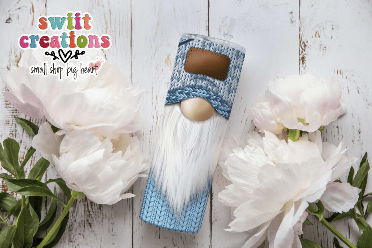 Blue Christmas Gnome Tumbler (T303) - Swiit Creations