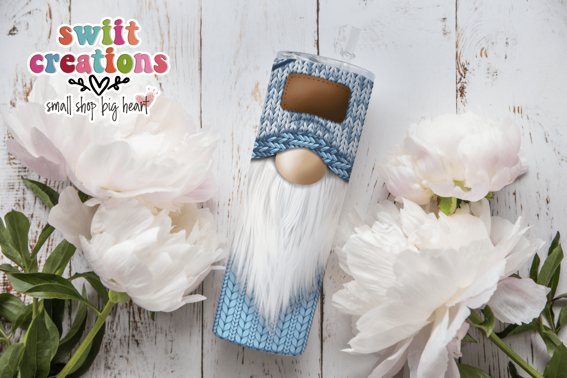 Blue Christmas Gnome Tumbler (T303) - Swiit Creations