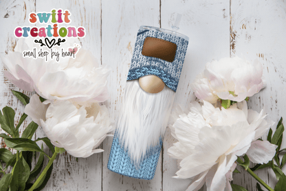 Blue Christmas Gnome Tumbler (T303) - Swiit Creations
