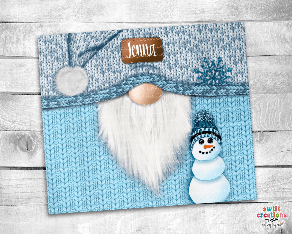 Blue Christmas Gnome Tumbler (T303) - Swiit Creations