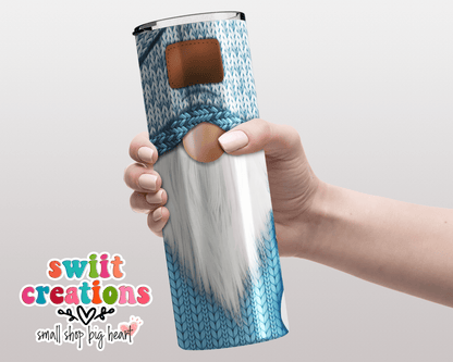 Blue Christmas Gnome Tumbler (T303) - Swiit Creations