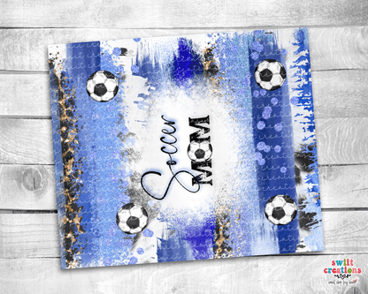 Blue Soccer Mom Tumbler (T367) - Swiit Creations