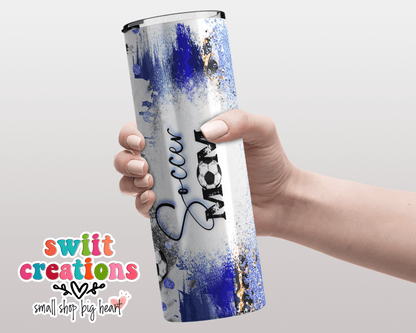 Blue Soccer Mom Tumbler (T367) - Swiit Creations