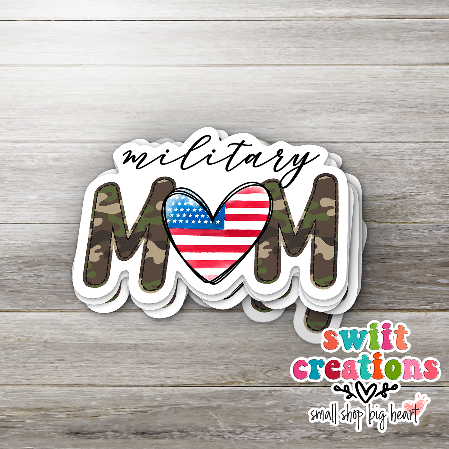 Military Mom Waterproof Sticker  (SS012) | SCD018