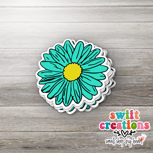 Aqua Flower Sticker (SS030) | SCD234