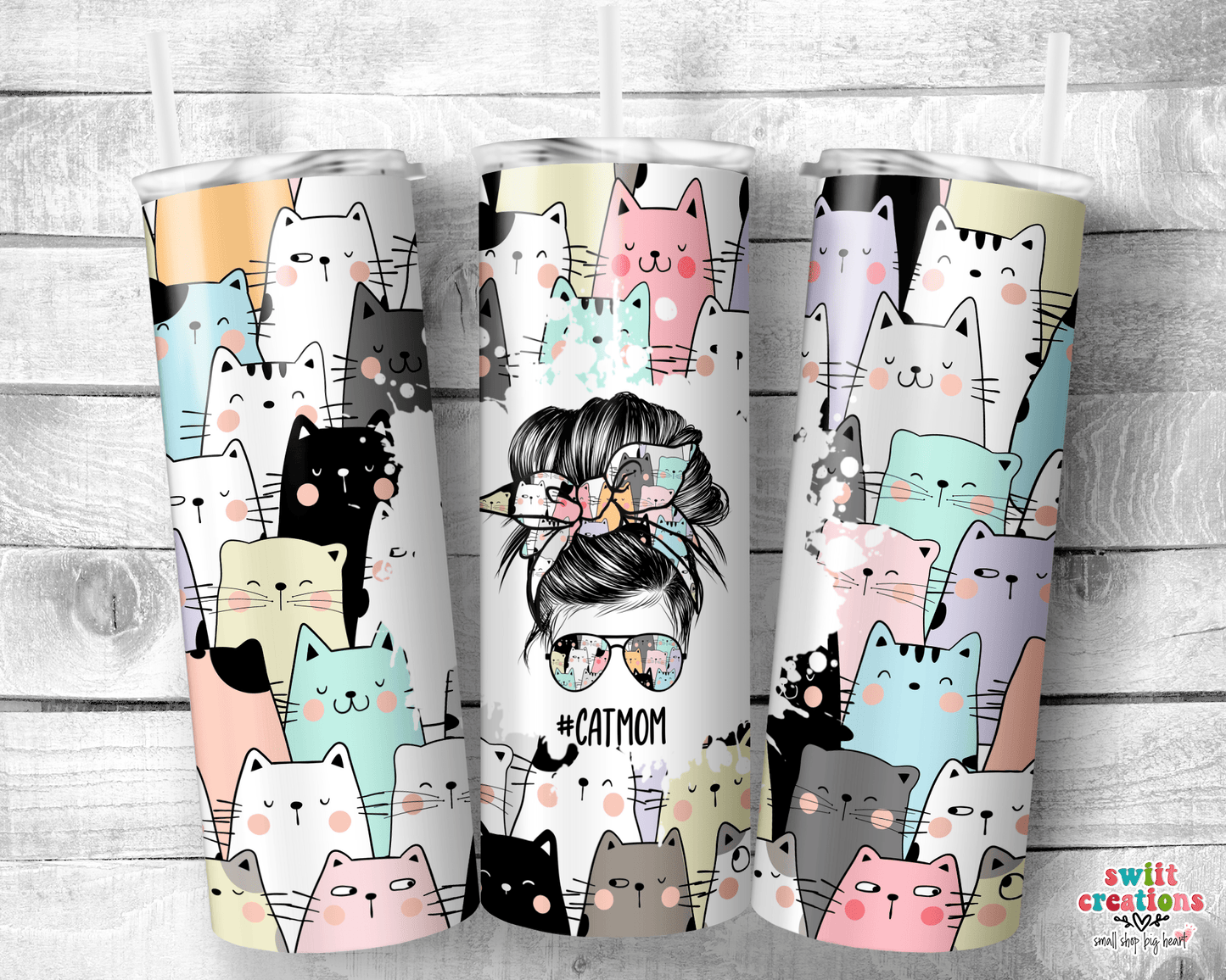 Cat Mom Tumbler (T374) - Swiit Creations