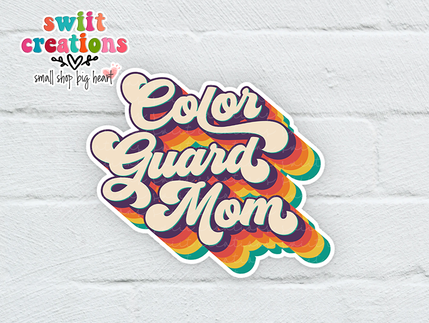 Color Guard Mom Retro Waterproof Sticker   (SS327) | SCD441