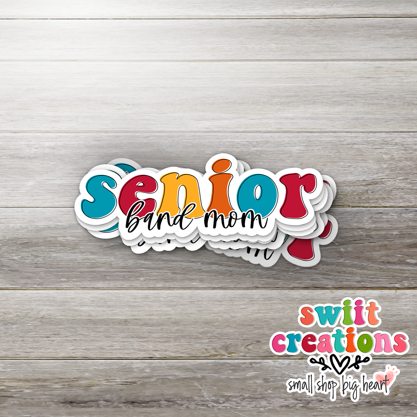 Senior Band Mom Waterproof Sticker   (SS324) | SCD596