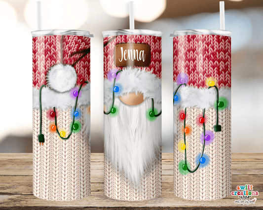 Christmas Lights Gnome Tumbler (T306) - Swiit Creations