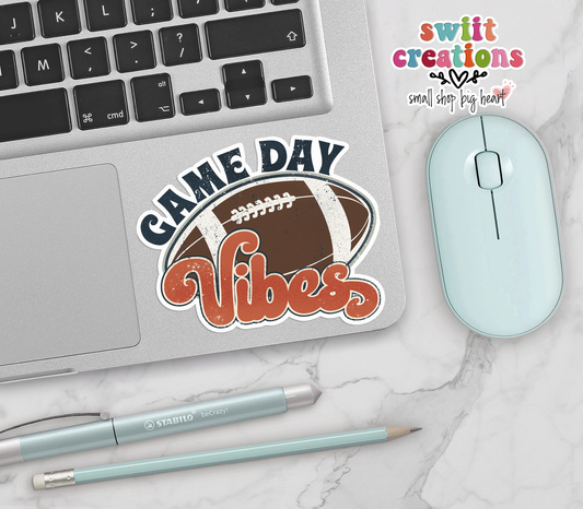 Football Game Day Vibes Sticker (SS071) | SCD144