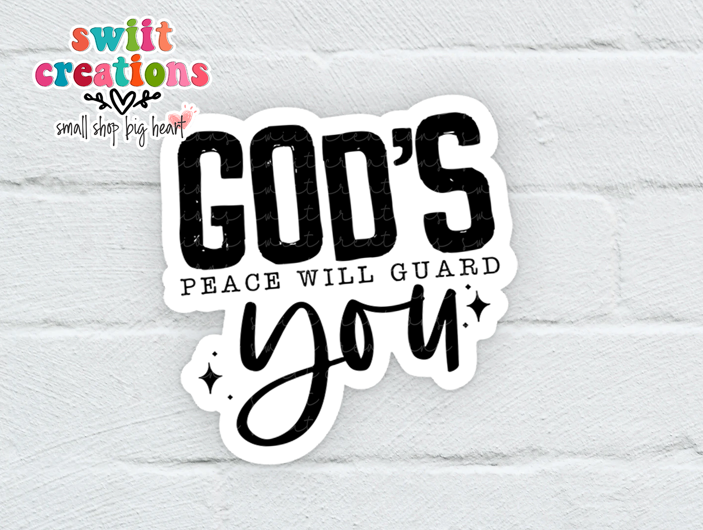 God's Peace Will Guide You Waterproof Sticker   (SS369) | SCD473