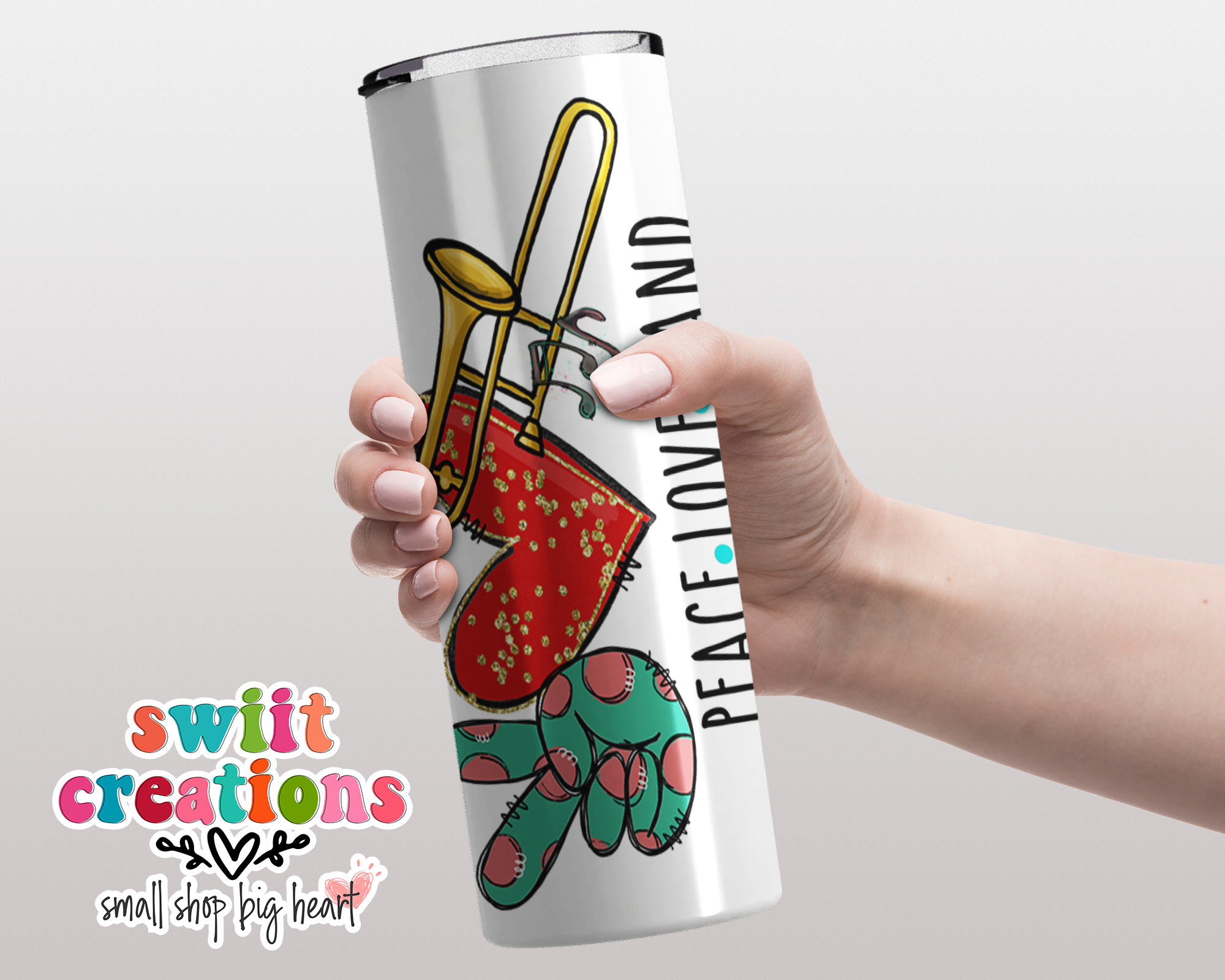 Peace Love Band Tumbler (T267)