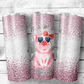 Just a Girl that Loves Pigs Faux Glitter Tumbler (T345)