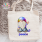 Peace Gnome Large Linen Tote