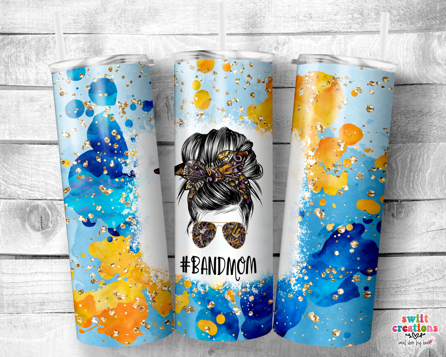 Band Mom Blue and Gold Tumbler (T026)