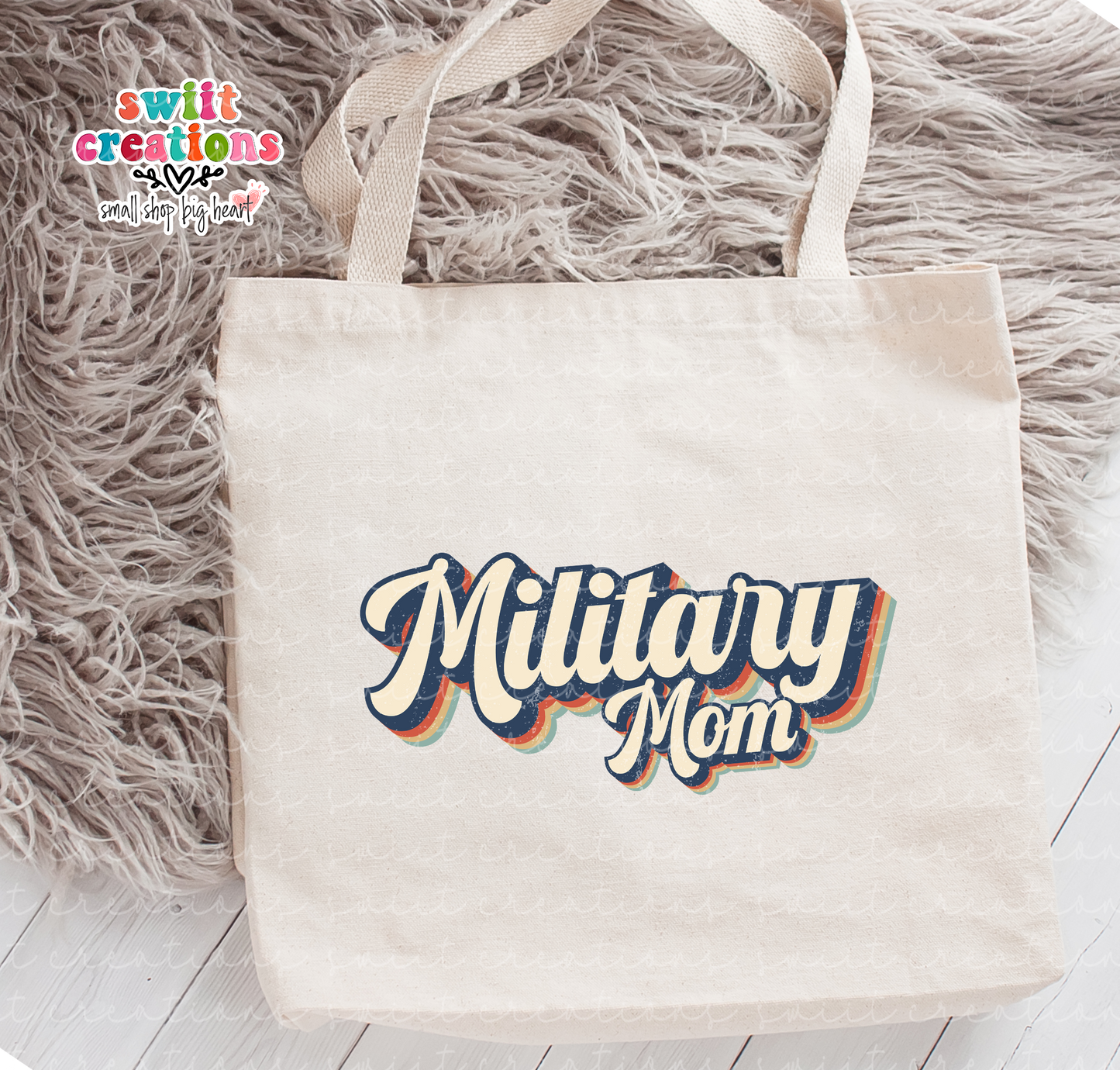 Military Mom Large Linen Tote