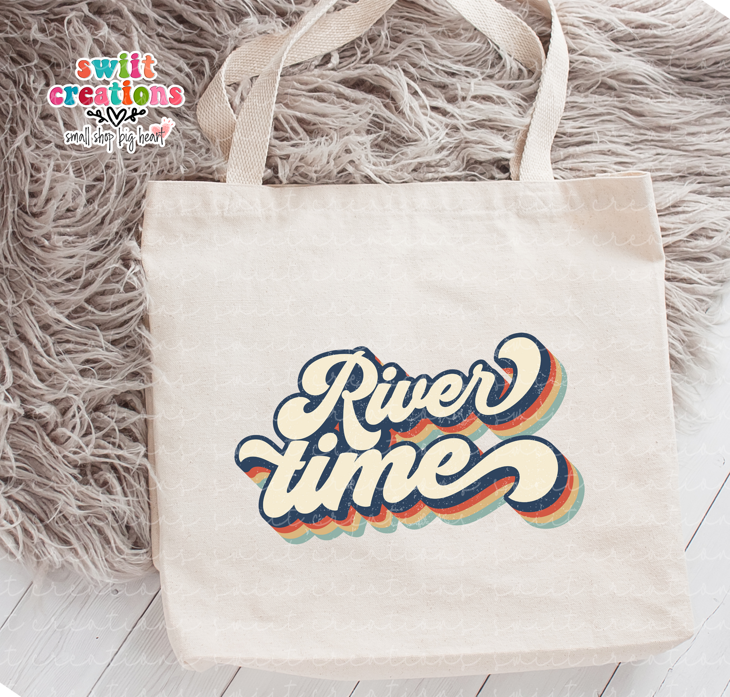 River Time Large Linen Tote