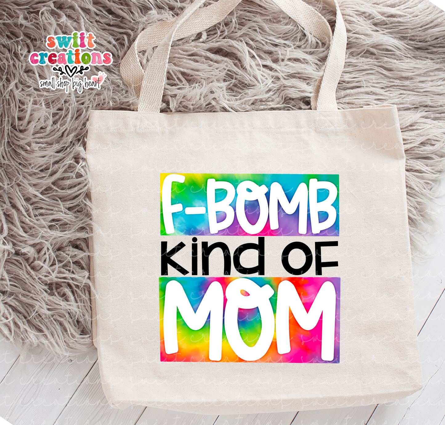 F-Bomb Kind Of Mom Large Linen Tote
