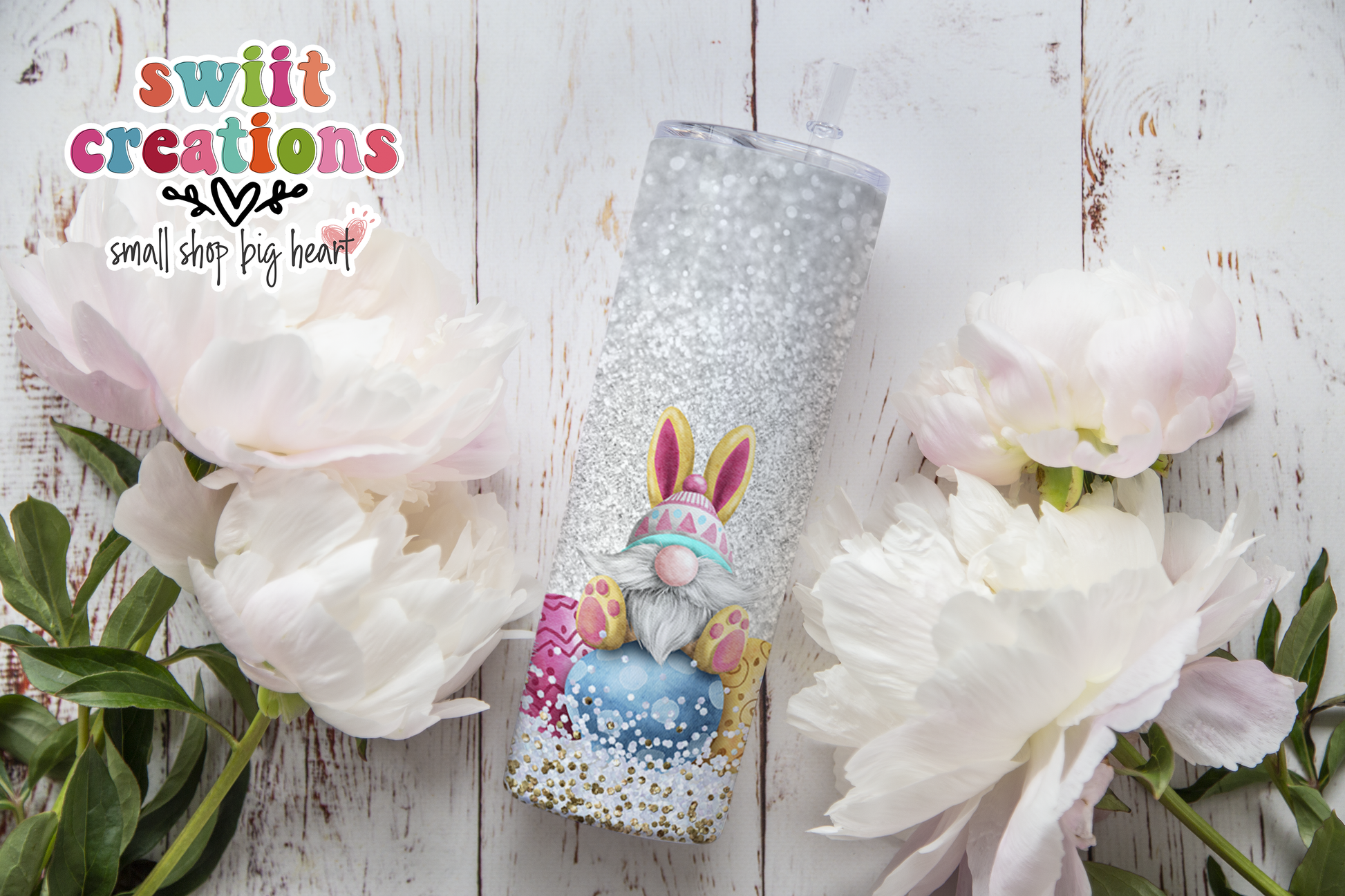 Fuzzy Gnome Easter Tumbler (T173) – Swiit Creations