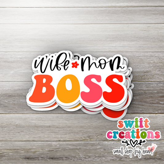 Wife Mom Boss Sticker (SS169) | SCD083