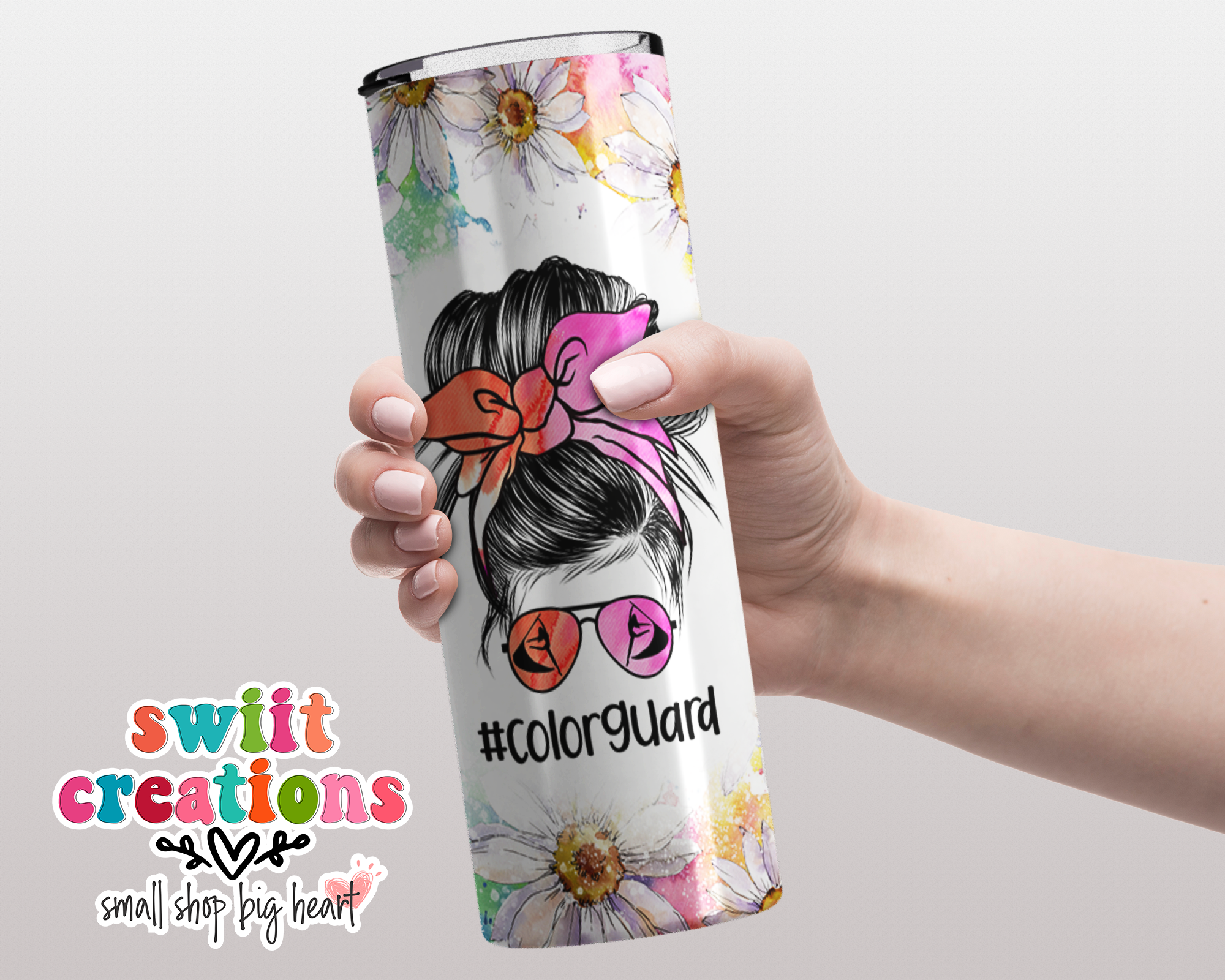 Floral Color Guard Mom Tumbler (T243)