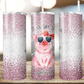 Just a Girl that Loves Pigs Faux Glitter Tumbler (T345)