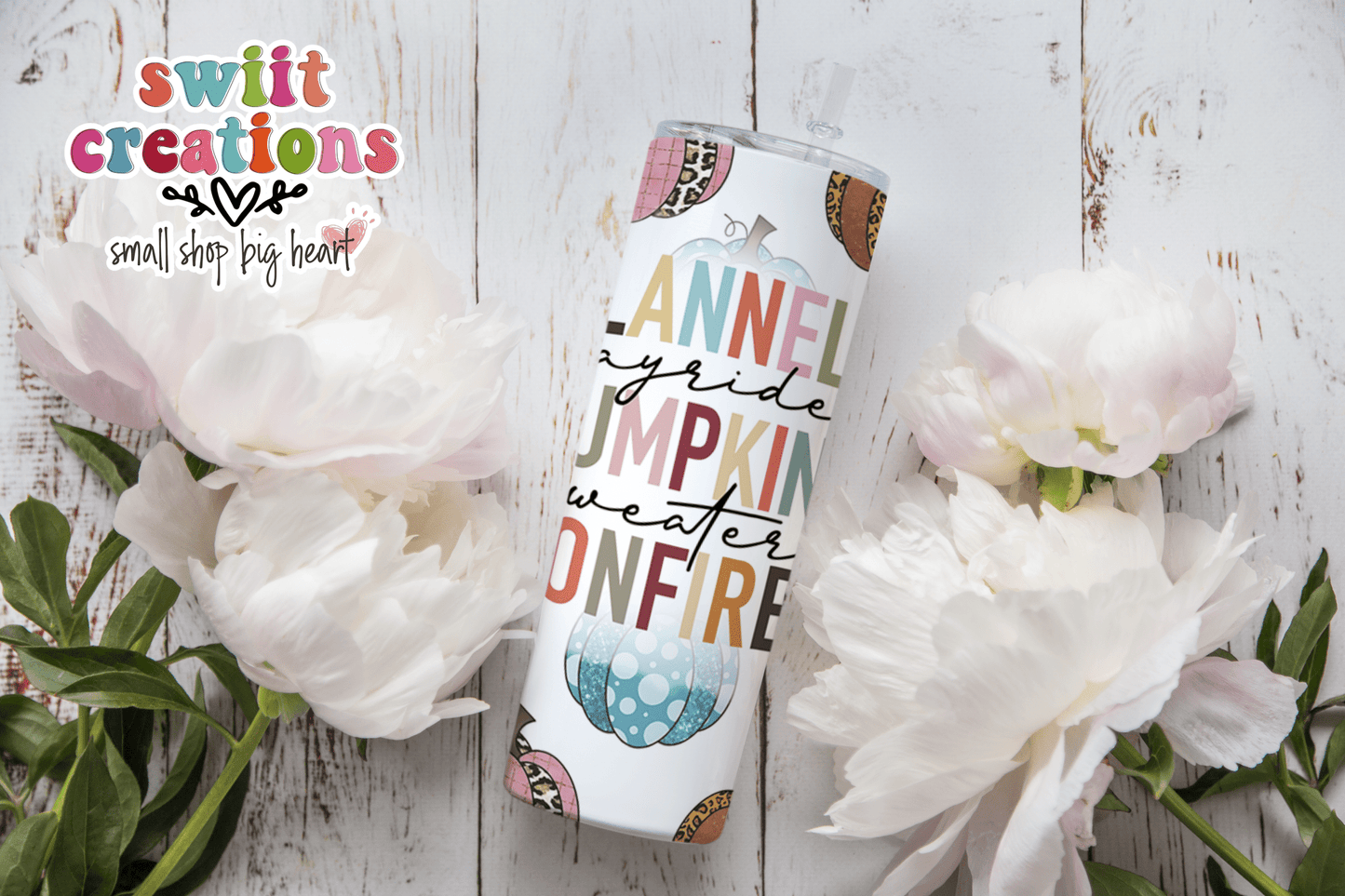 Flannels Pumpkins and Bonfires Tumbler (T326) - Swiit Creations