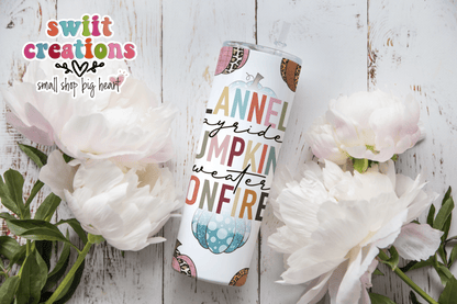 Flannels Pumpkins and Bonfires Tumbler (T326) - Swiit Creations