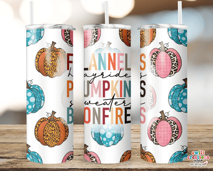 Flannels Pumpkins and Bonfires Tumbler (T326) - Swiit Creations