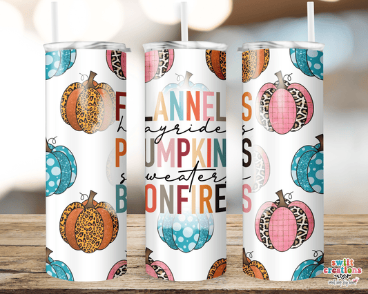 Flannels Pumpkins and Bonfires Tumbler (T326) - Swiit Creations