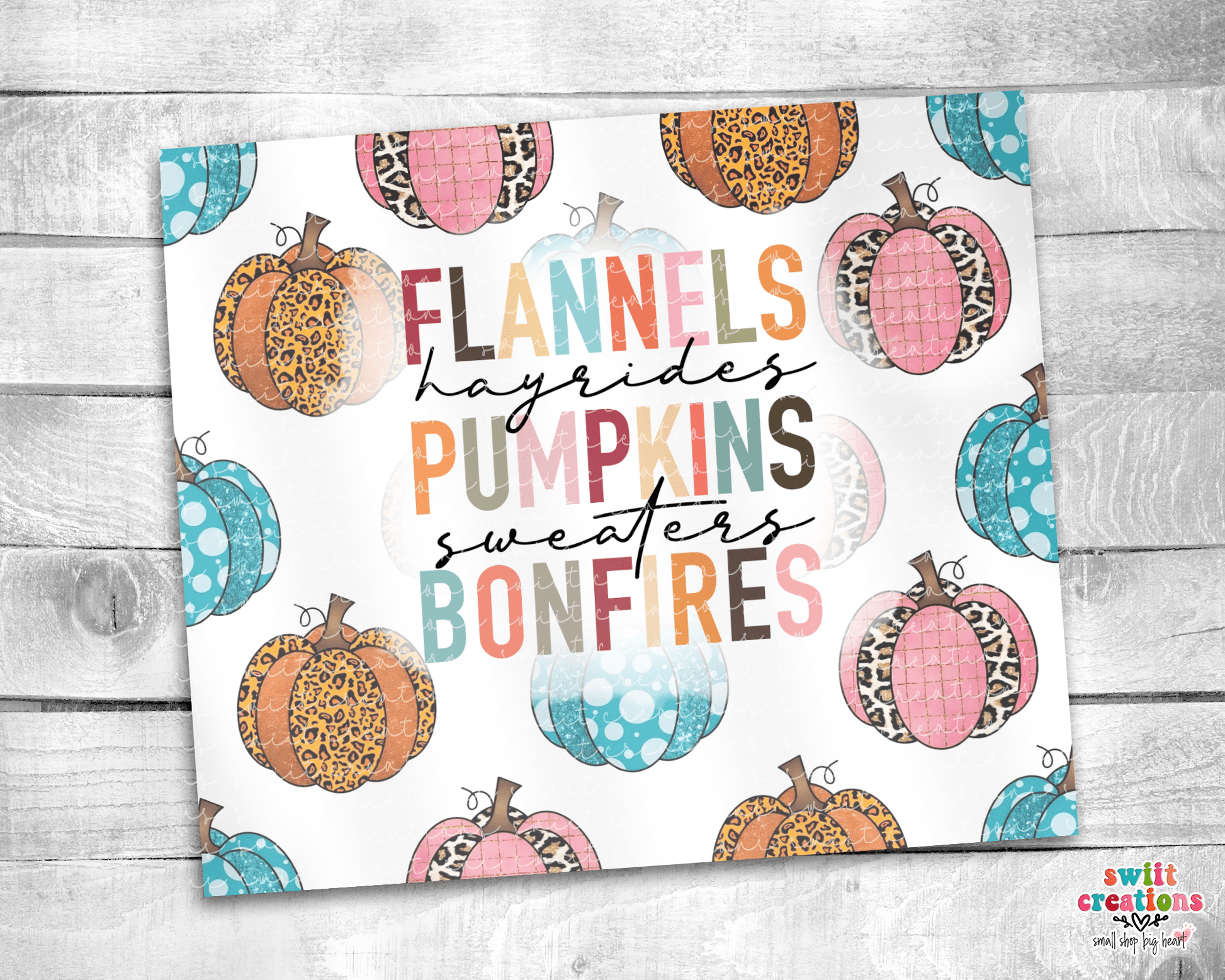 Flannels Pumpkins and Bonfires Tumbler (T326) - Swiit Creations