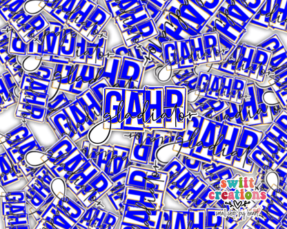 Pile of Gahr Gladiators Blue Script stickers