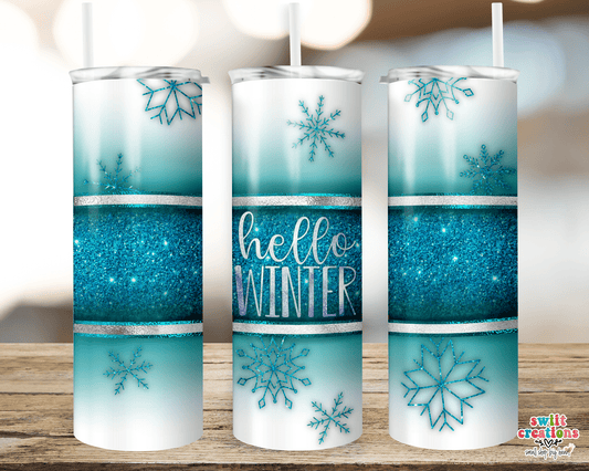 Hello Winter Tumbler (T308) - Swiit Creations