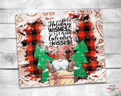 Holiday Wishes and Gnome Kisses Tumbler (T312) - Swiit Creations
