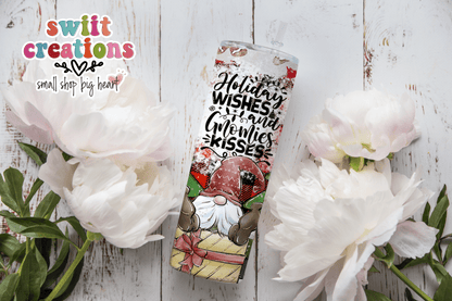 Holiday Wishes and Gnome Kisses Tumbler (T312) - Swiit Creations