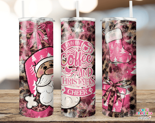I Run On Coffee and Christmas Cheer Tumbler (T313) - Swiit Creations