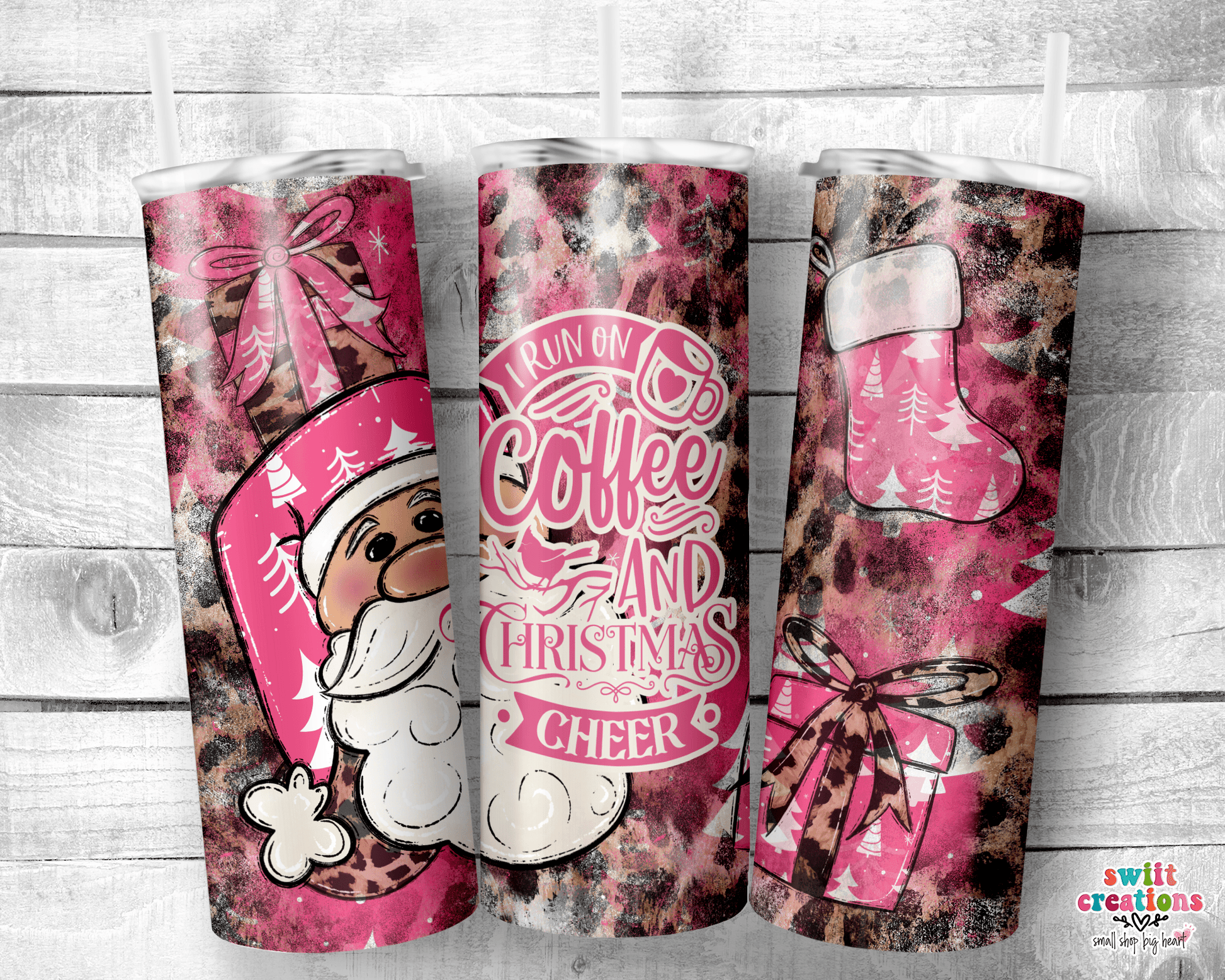 I Run On Coffee and Christmas Cheer Tumbler (T313) - Swiit Creations