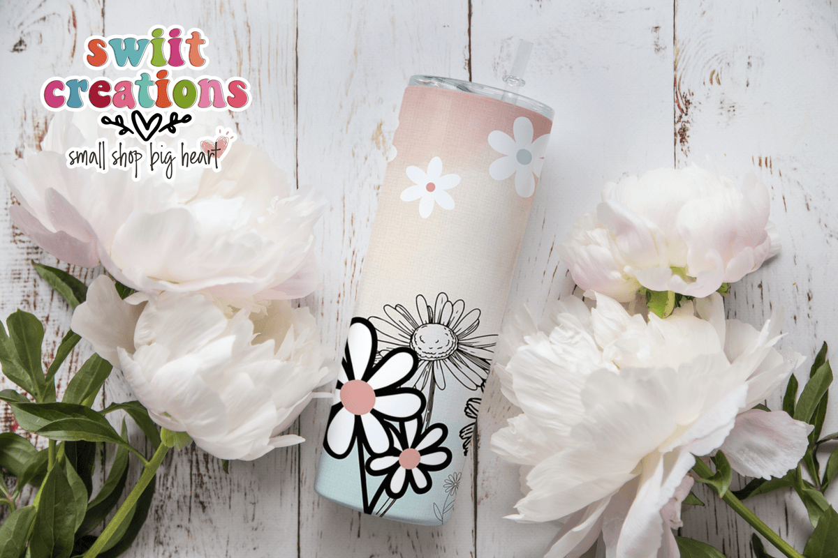 Just Breathe Floral Tumbler (T257) - Swiit Creations