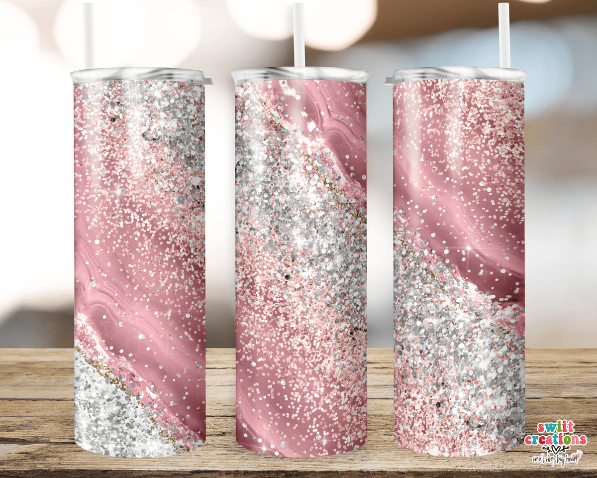 Pink Glitter Tumbler (T177) - Swiit Creations