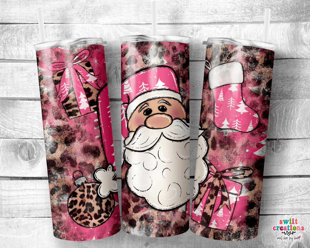 Pink Santa Tumbler (T317) - Swiit Creations