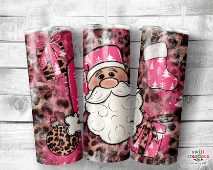 Pink Santa Tumbler (T317) - Swiit Creations