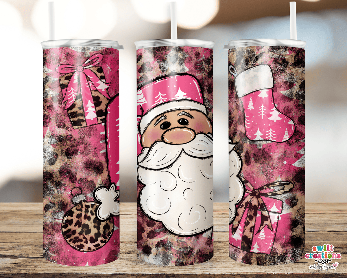 Pink Santa Tumbler (T317) - Swiit Creations